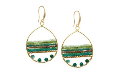 Boho Teardrop Earrings – Green