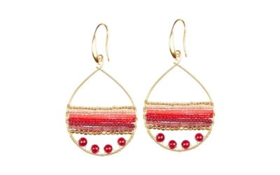 Boho Teardrop Earrings – Red
