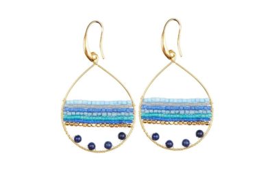 Boho Teardrop Earrings – Blue