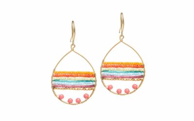 Boho Teardrop Earrings – Multicolor Pink