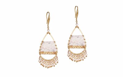 Boho Teardrop Earrings – White