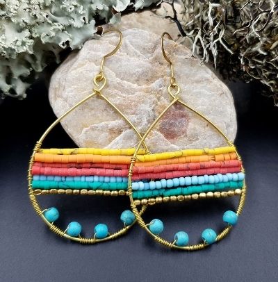 Boho Teardrop Hoop Earrings