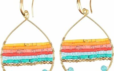Boho Teardrop Multicolor Earrings with Colorful Varieties – Gold