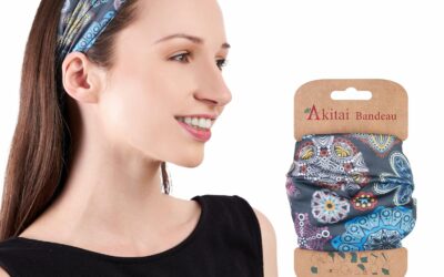 Boho Bandeau Headbands – Black Mandalas