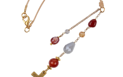 Elegant Cross for Car Mirror – Red Crystals